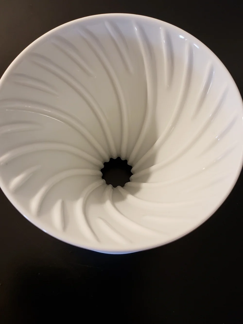 Farmhouse White Ceramic Pour-Over Coffee Dripper with Handle Made In Japan.